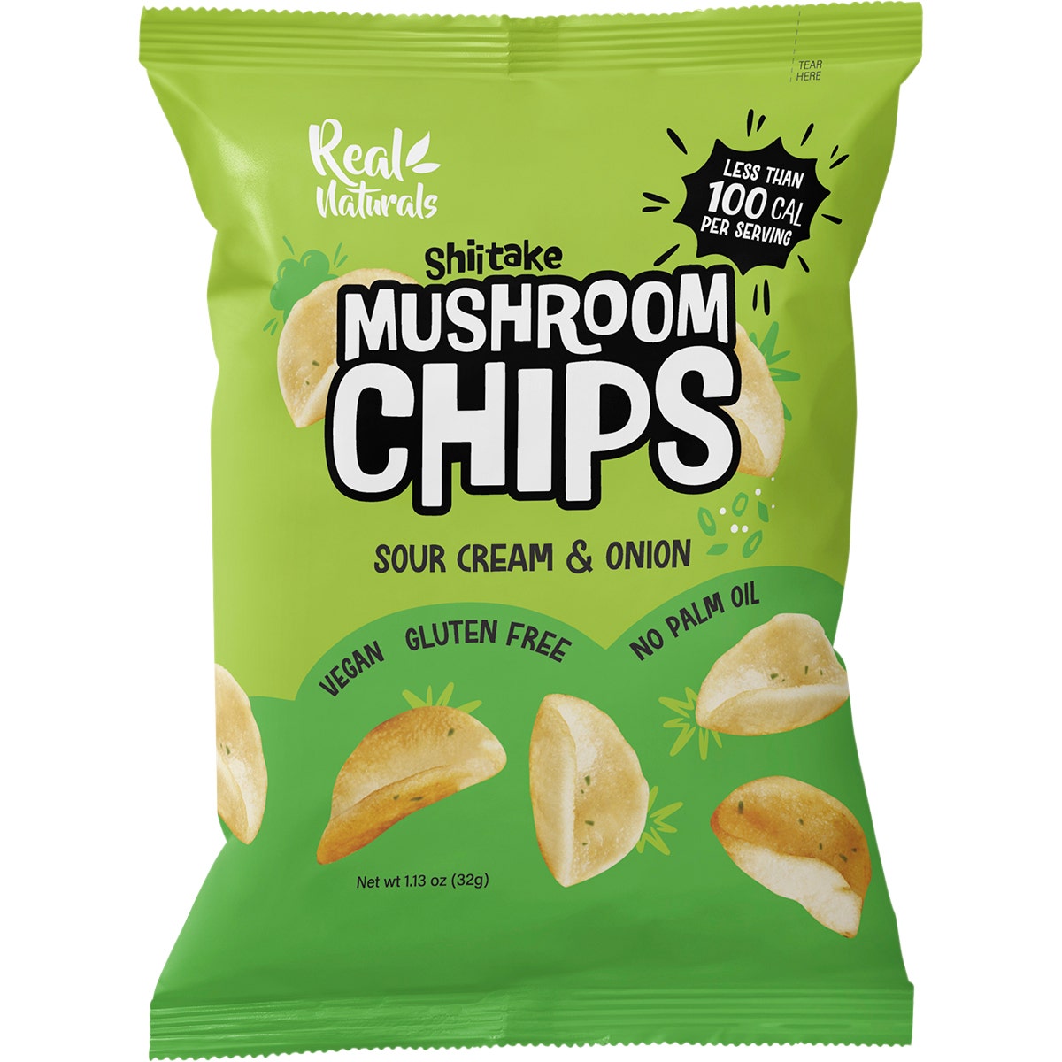 REAL NATURALS Shiitake Mushroom Chips Sour Cream & Onion 12x32g