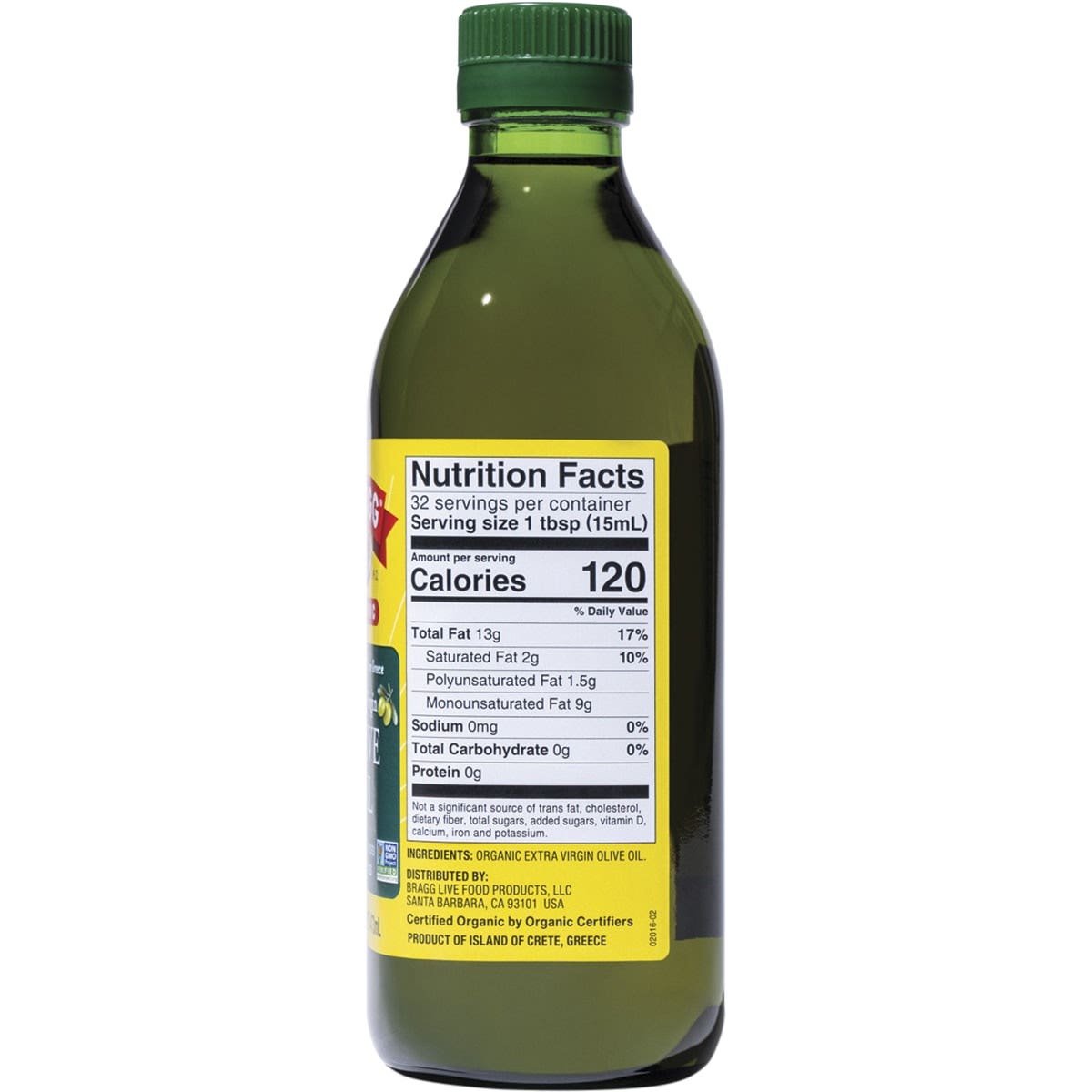 Bragg Olive Oil (Extra Virgin) Unrefined & Unfiltered 473ml