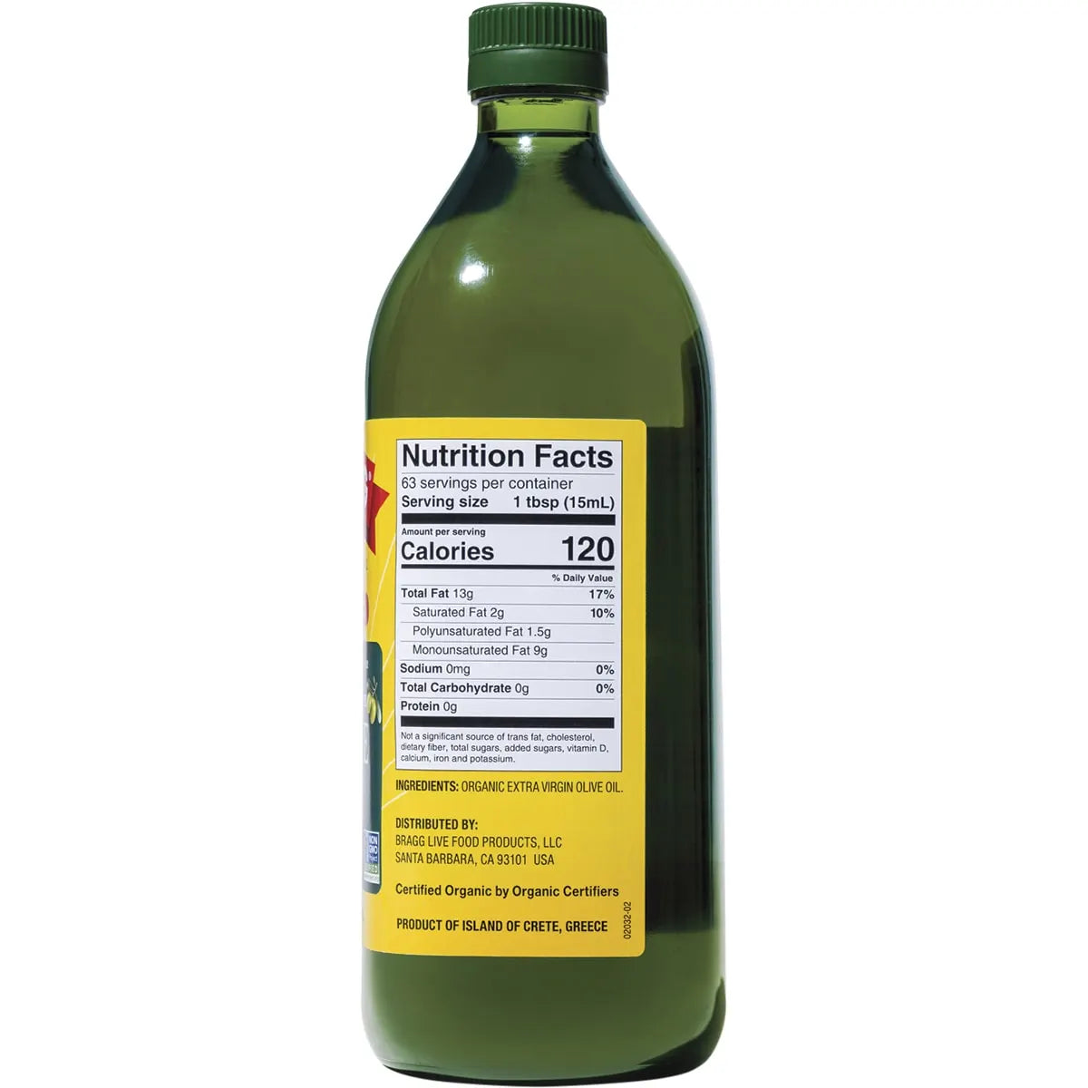 Bragg Olive Oil (Extra Virgin) Unrefined & Unfiltered 946ml