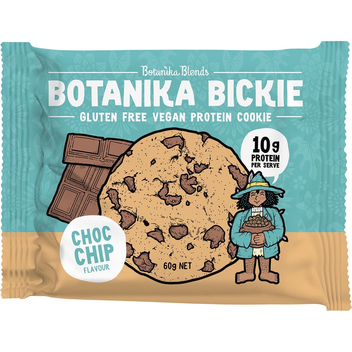 Botanika Blends Botanika Bickie Vegan Protein Cookie- Choc Chip 60g 12 Pack
