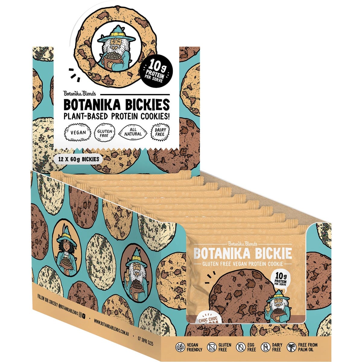 Botanika Blends Botanika Bickie Vegan Protein Cookie- Choc Choc Boom 60g 12 Pack