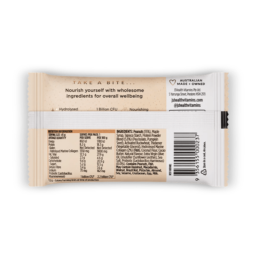 JSHEALTH Peanut Butter Crunch Beauty Bar 45g 12PK