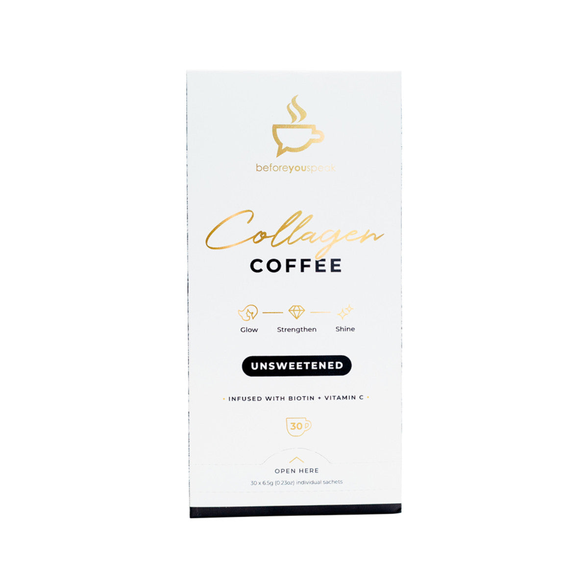 Before You Speak Collagen Coffee Unsweetened 6.5g X 30 Pack