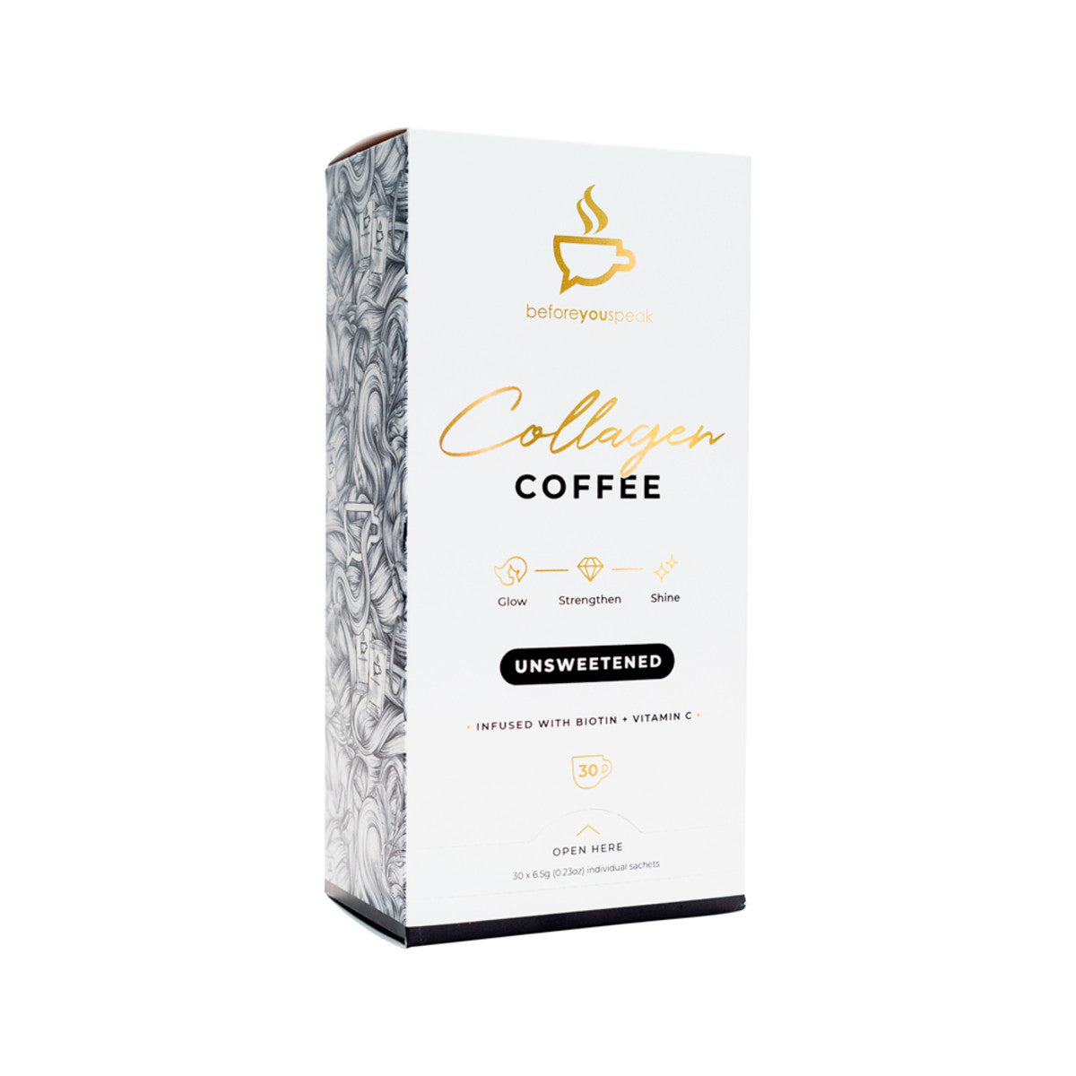 Before You Speak Collagen Coffee Unsweetened 6.5g X 30 Pack