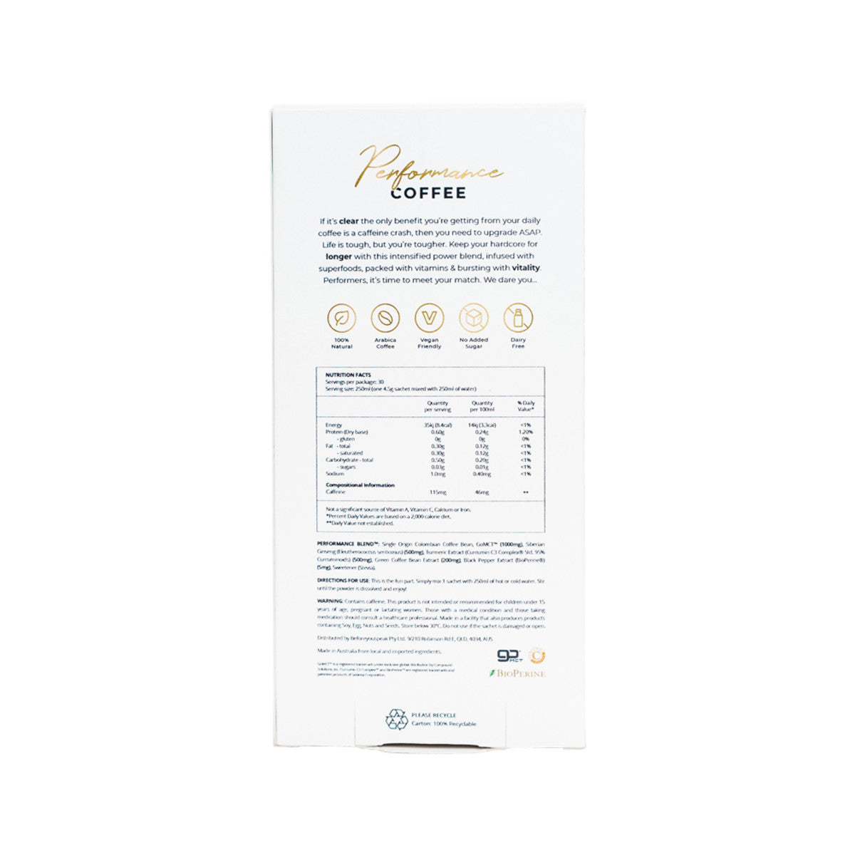 Before You Speak Performance Coffee the Og 4.5g X 30 Pack
