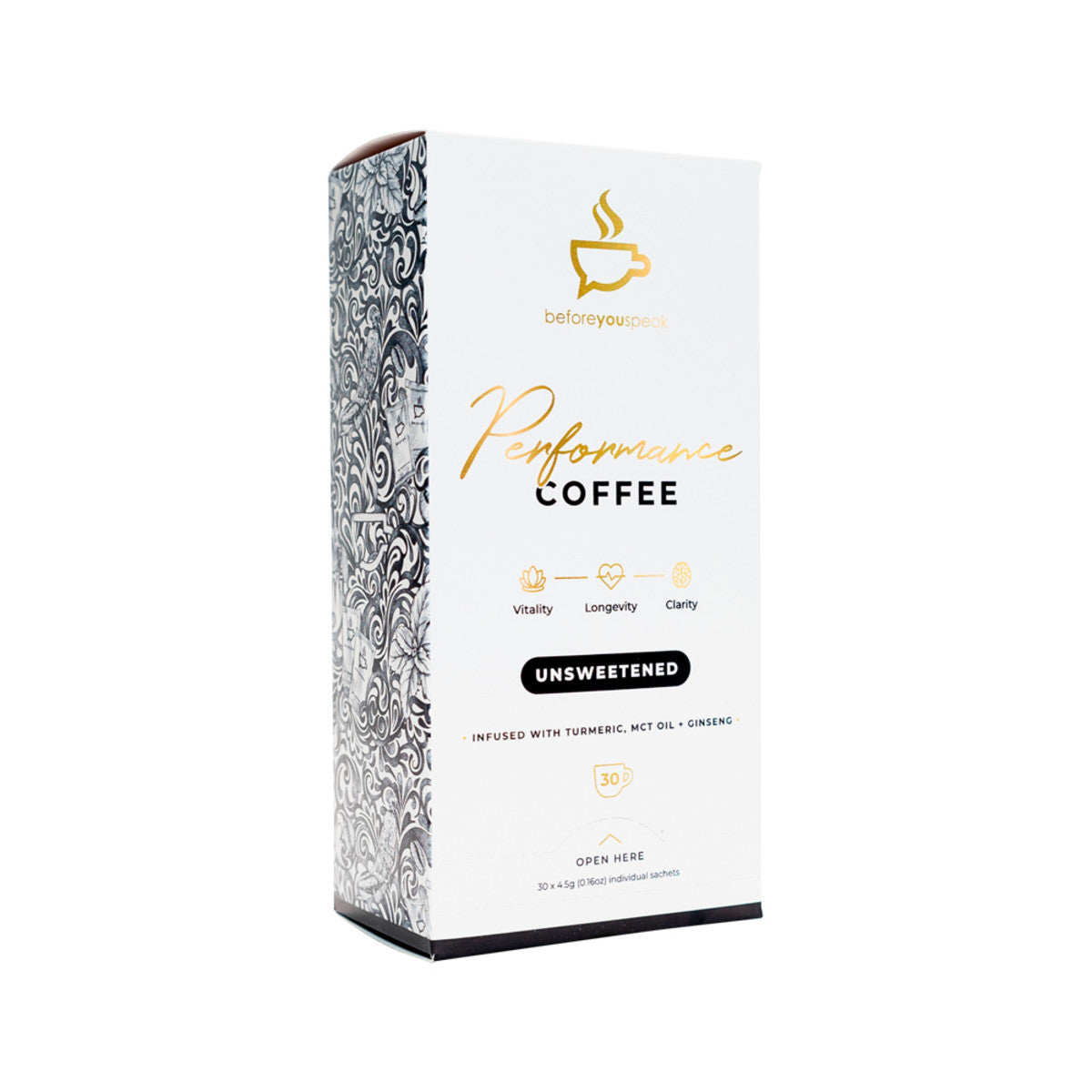 Before You Speak Performance Coffee Unsweetened 4.5g X 30 Pack