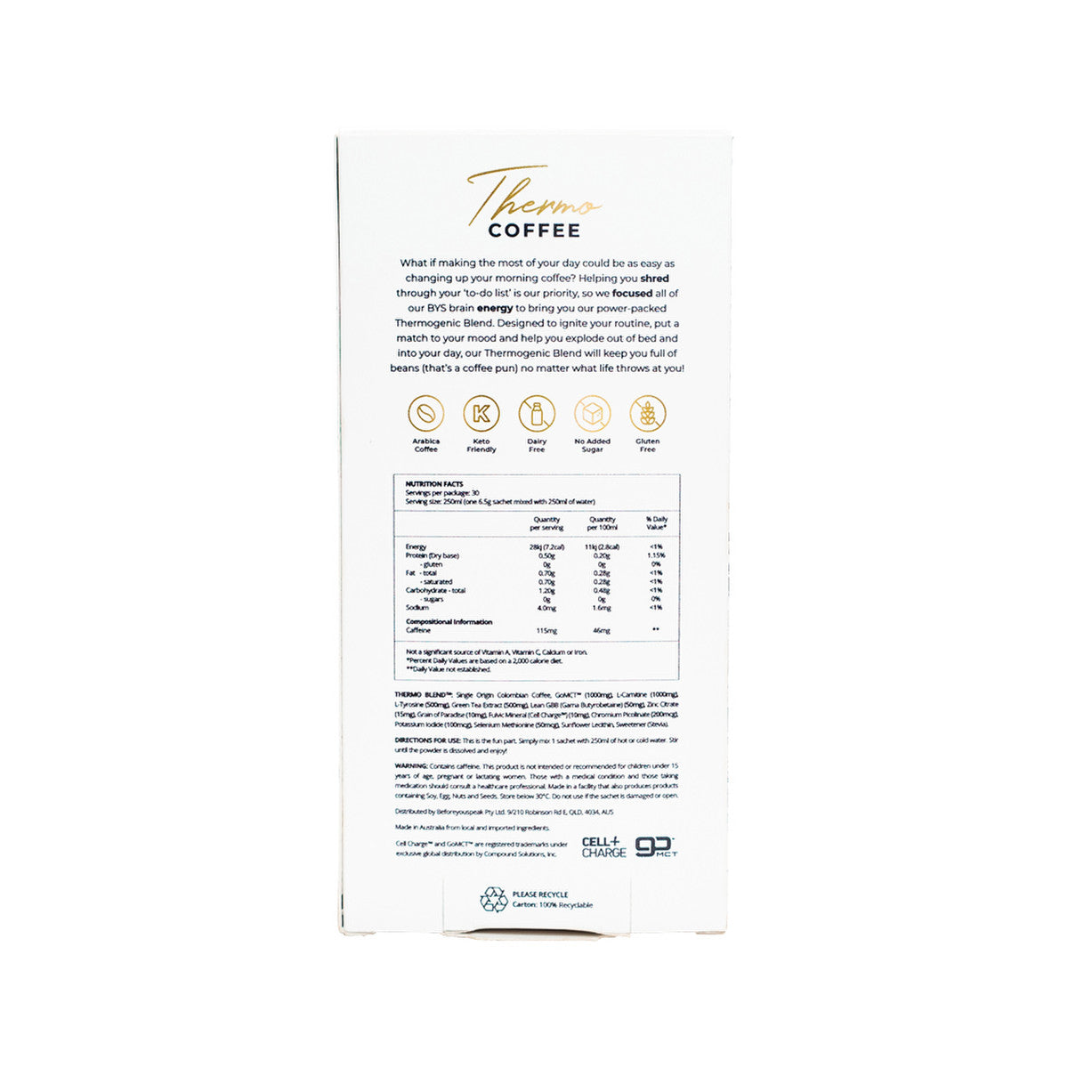 Before You Speak Thermo Coffee Original 6.5g X 30 Pack