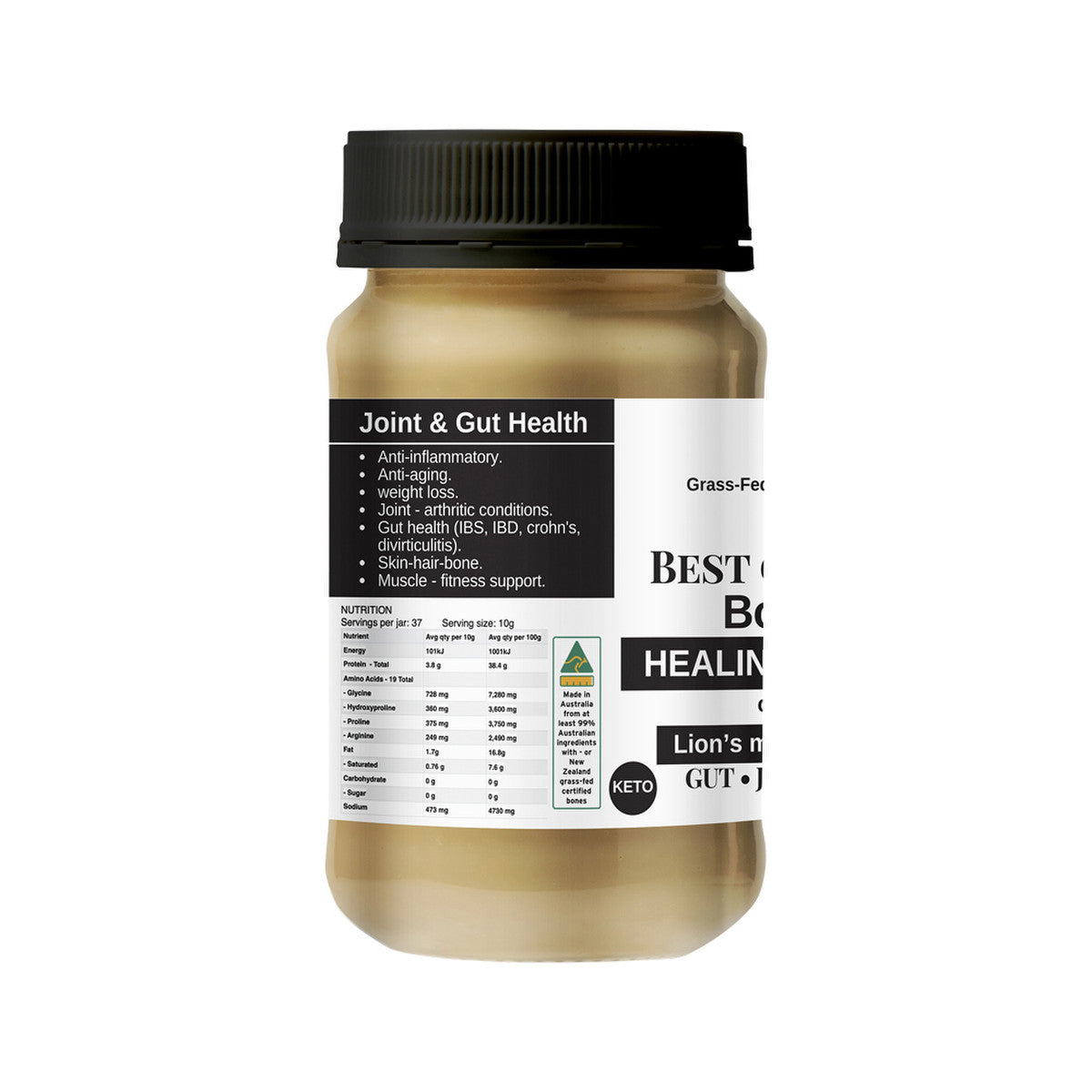 Best of the Bone Bone Broth Beef Concentrate Healing Mushrooms Organic Lion's Mane Reishi Shiitake 390g