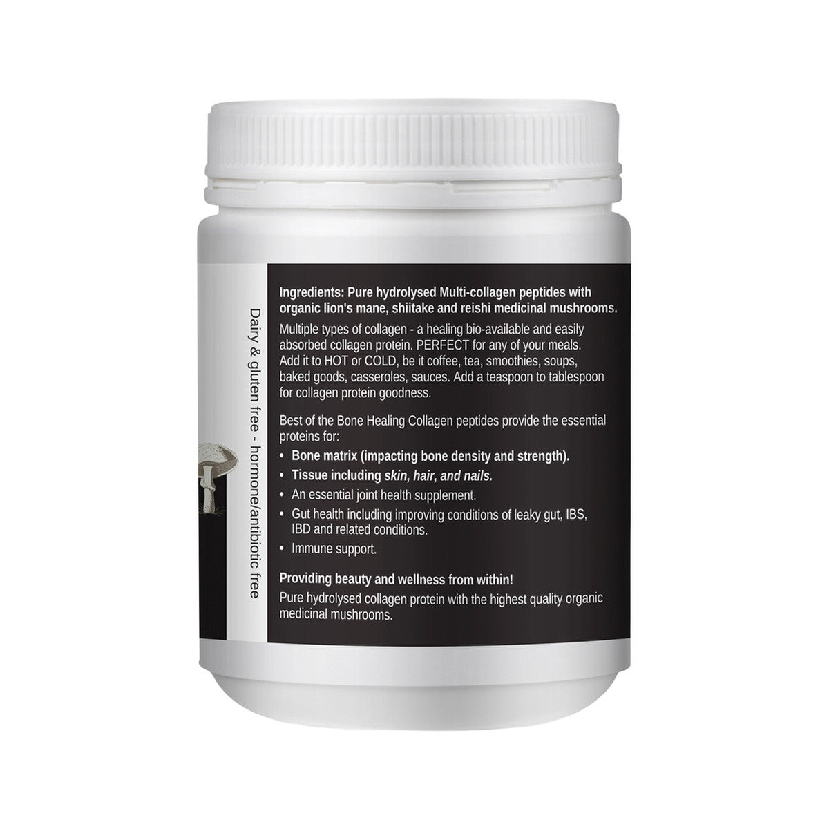 Best of the Bone Healing Multi-collagen Protein Powder Adaptogen-stress Blend (Organic Healing Mushrooms: Lion's Mane Reishi Shiitake)