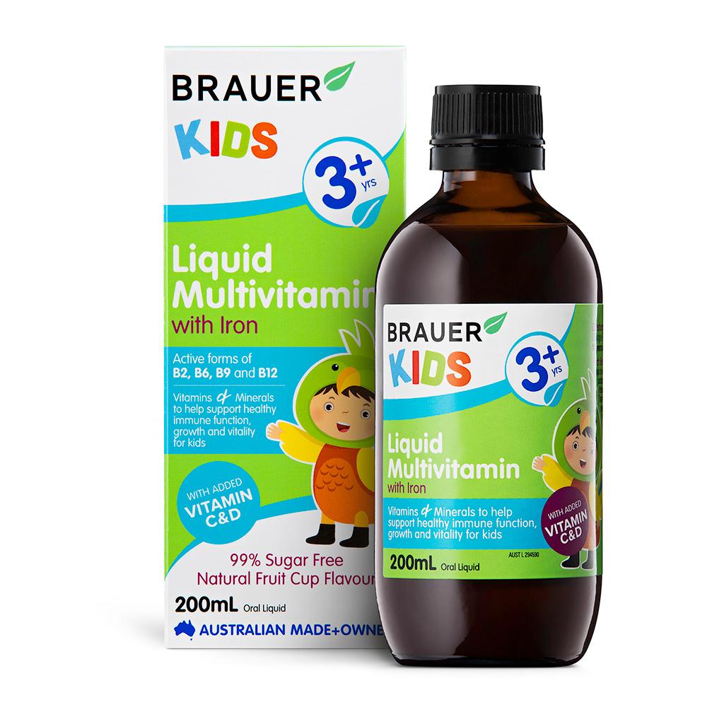 Brauer Kids Liquid Multivitamin With Iron 200ml