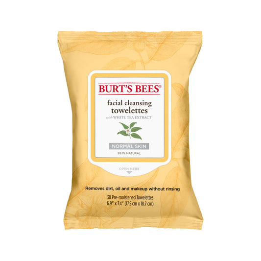 Burt's Bees Facial Cleansing Towelettes Normal Skin (with White Tea Extract) x 30 Pack