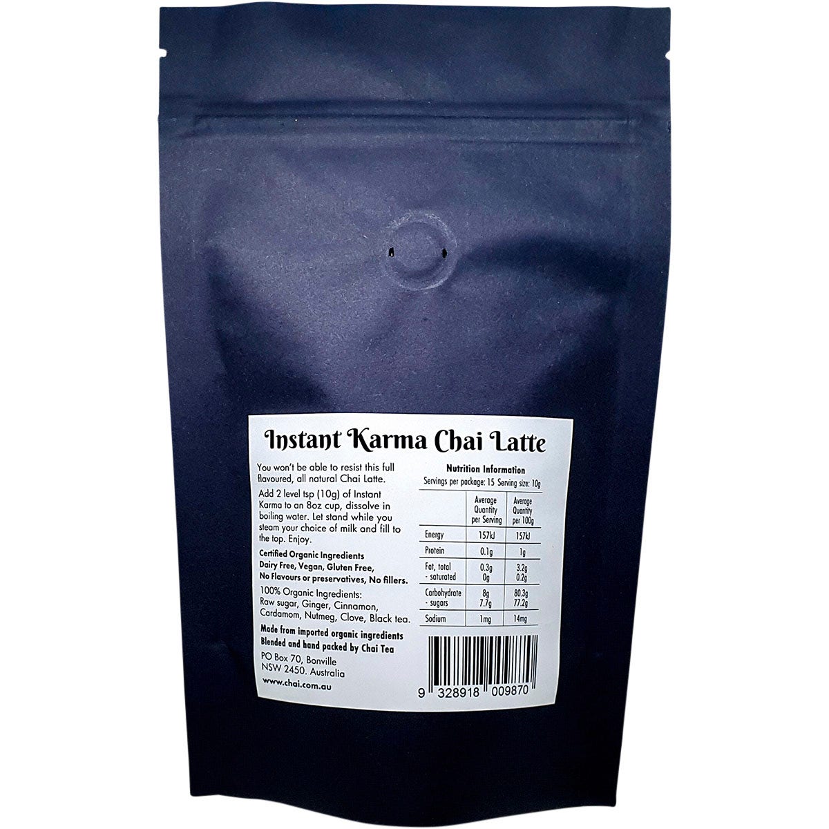 Chai Tea Instant Karma Organic Chai Latte 150g