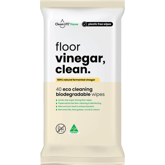 CleanLIFE Vinegar Clean Surface Plastic Free Wipes 100pk