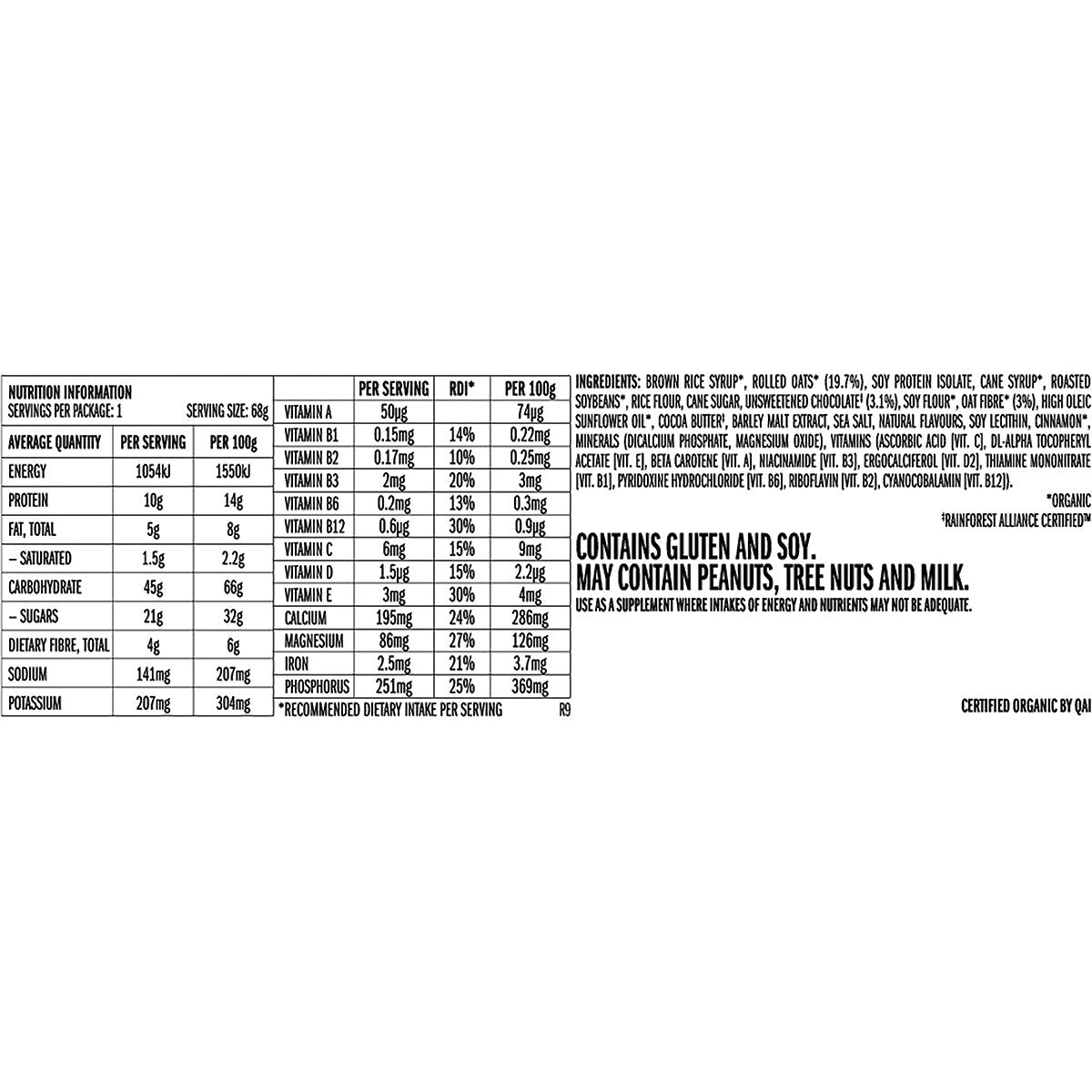 CLIF Energy Bar Chocolate Chip 68g 12PK