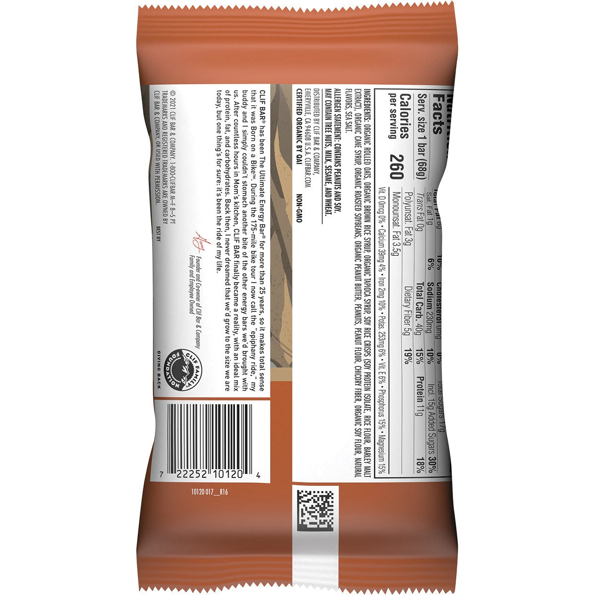 CLIF Energy Bar Crunchy Peanut Butter 68g 12PK