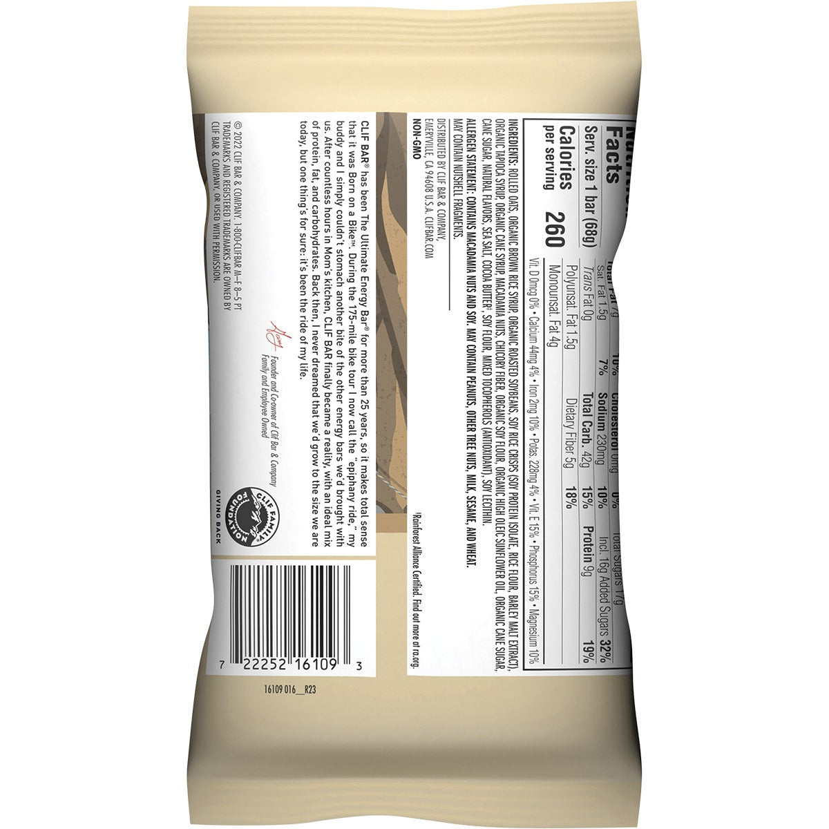 CLIF Energy Bar White Chocolate Macadamia 68g 12PK