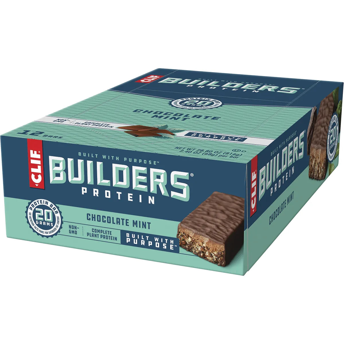 CLIF Builders Bar Chocolate Mint 68g 12PK