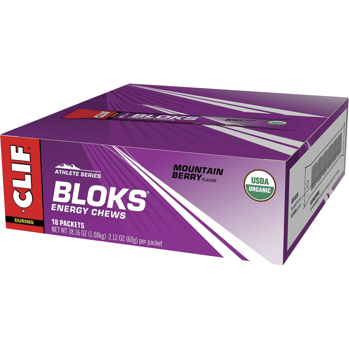 CLIF Bloks Energy Chews Mountain Berry 60g 18PK