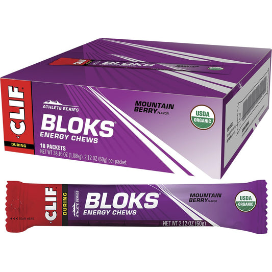 CLIF Bloks Energy Chews Mountain Berry 60g 18PK