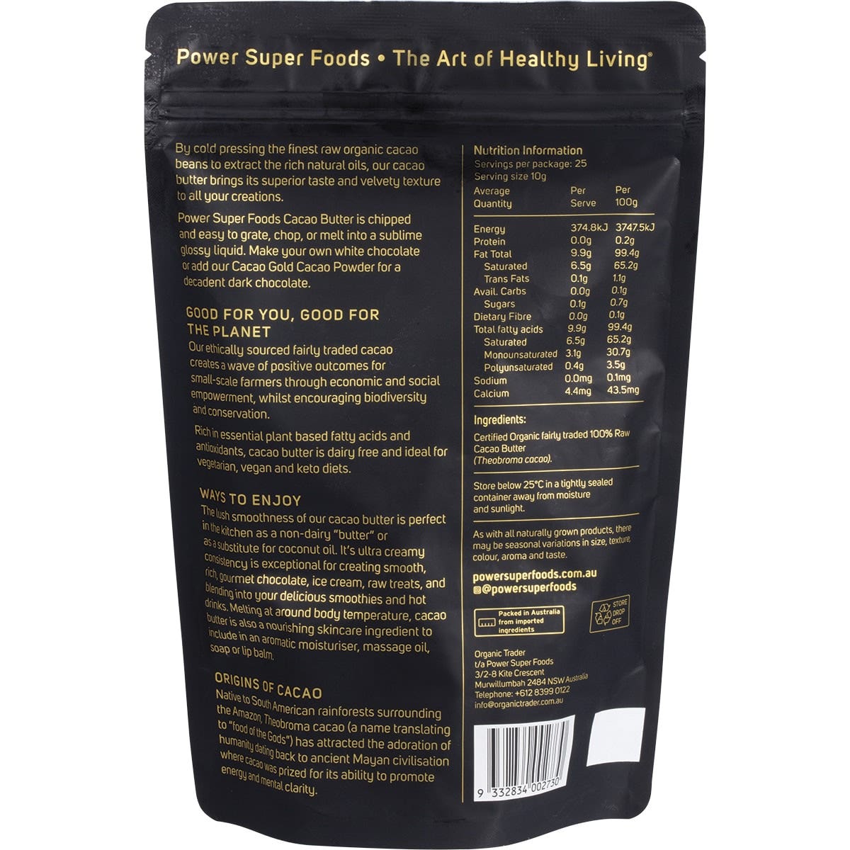 POWER SUPER FOODS Cacao Gold Butter (Chunks) 250g