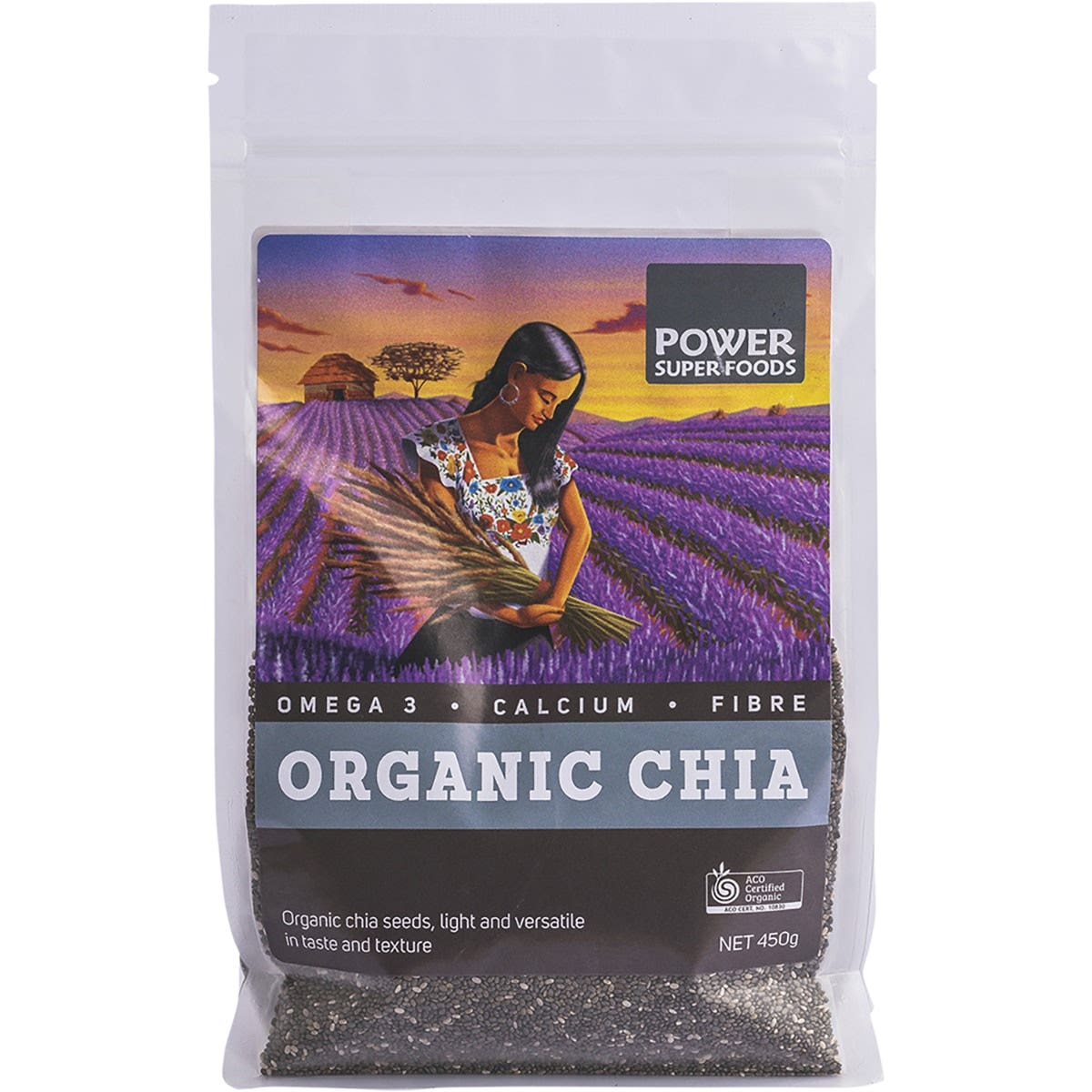 Power Super Foods Chia Seeds Raw Organic 450g