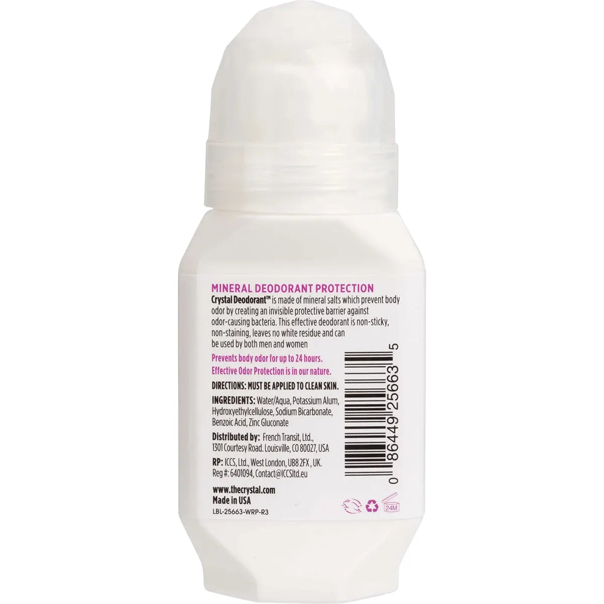 CRYSTAL Roll-on Deodorant Unscented 66ml