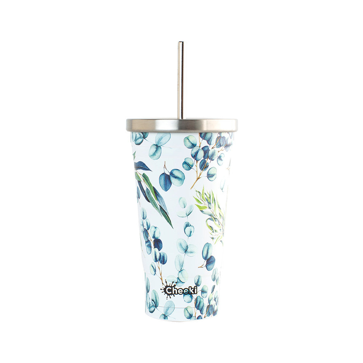 Cheeki Insulated Tumbler 3d Watercolour - With S/steel Straw 500ml