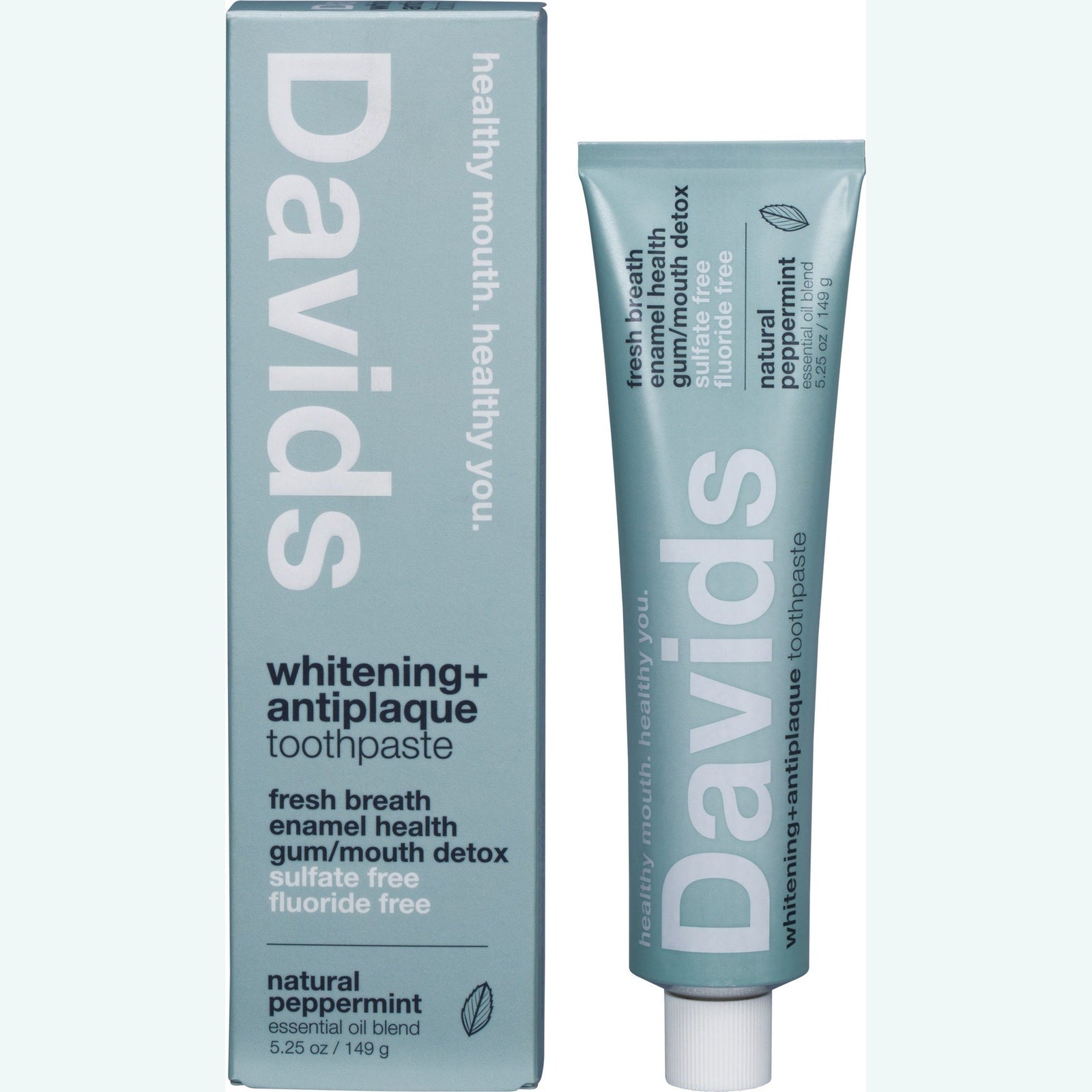 Davids Toothpaste Whitening + Antiplaque Peppermint 149g
