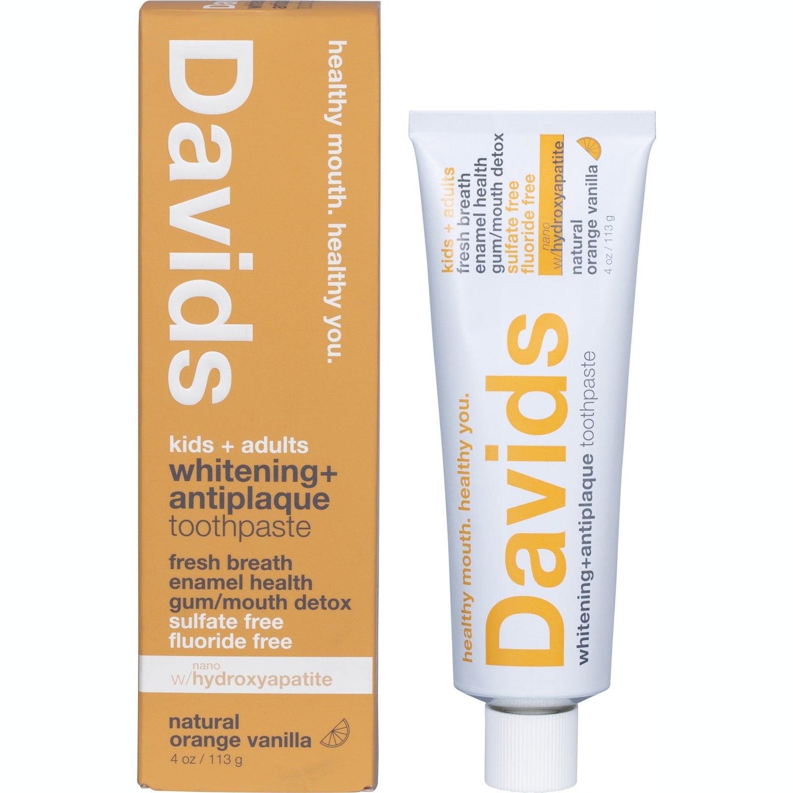 Davids Toothpaste Whitening + Antiplaque Orange + Vanilla 113g