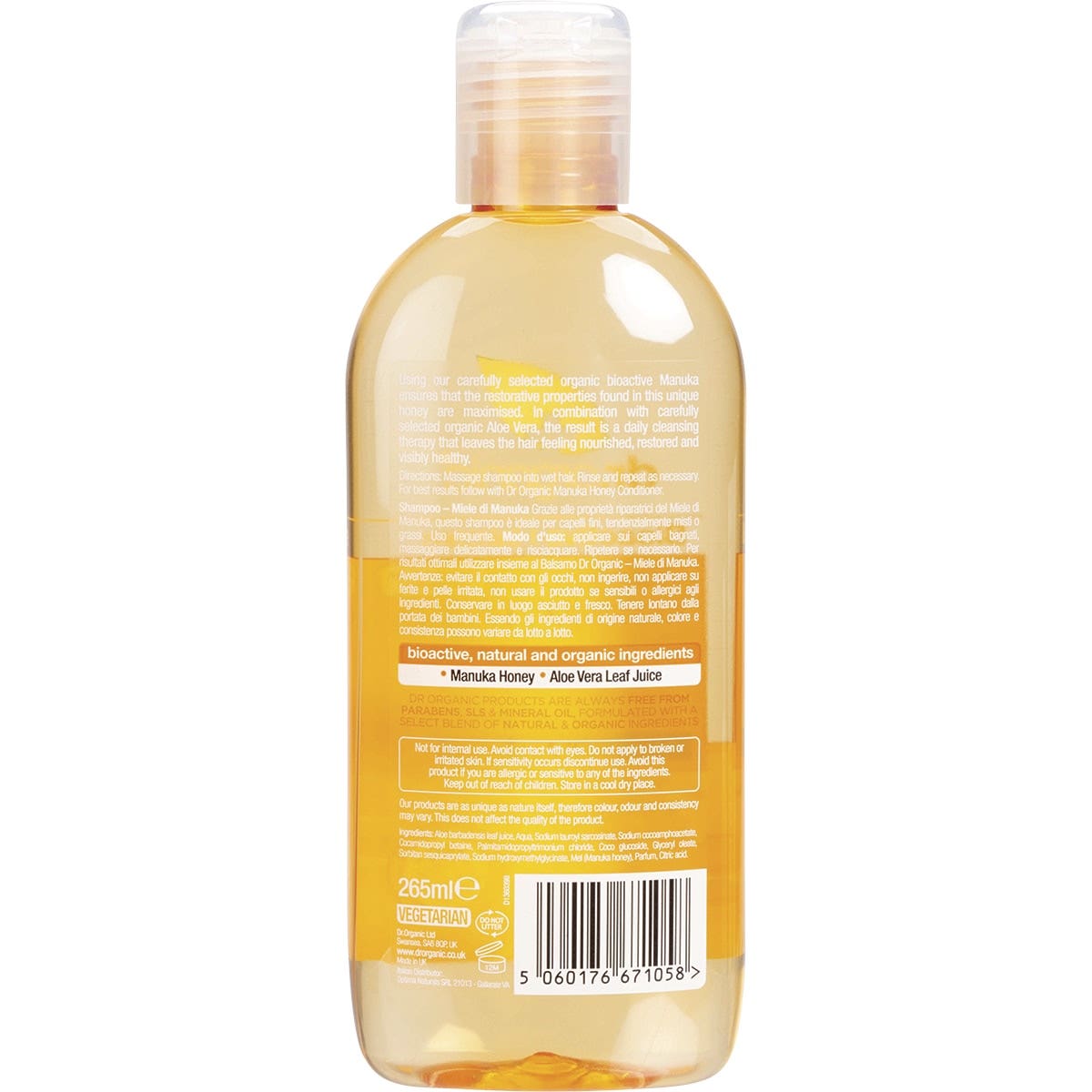 DR ORGANIC Shampoo Organic Manuka Honey 265ml