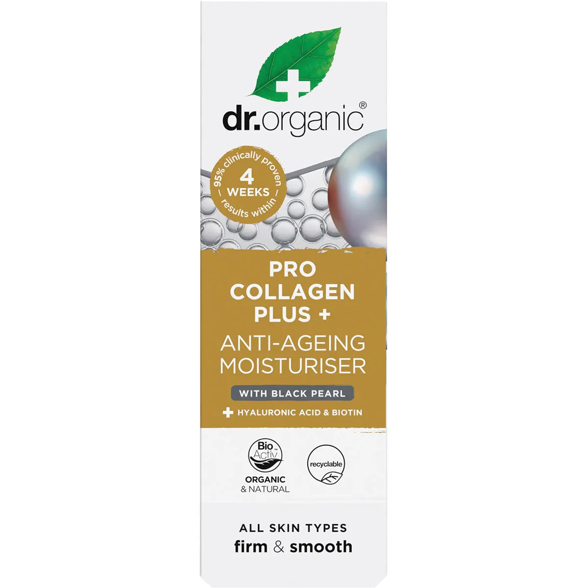 DR ORGANIC Pro Collagen Plus+ Anti Aging Moisturiser With Black Pearl 50ml