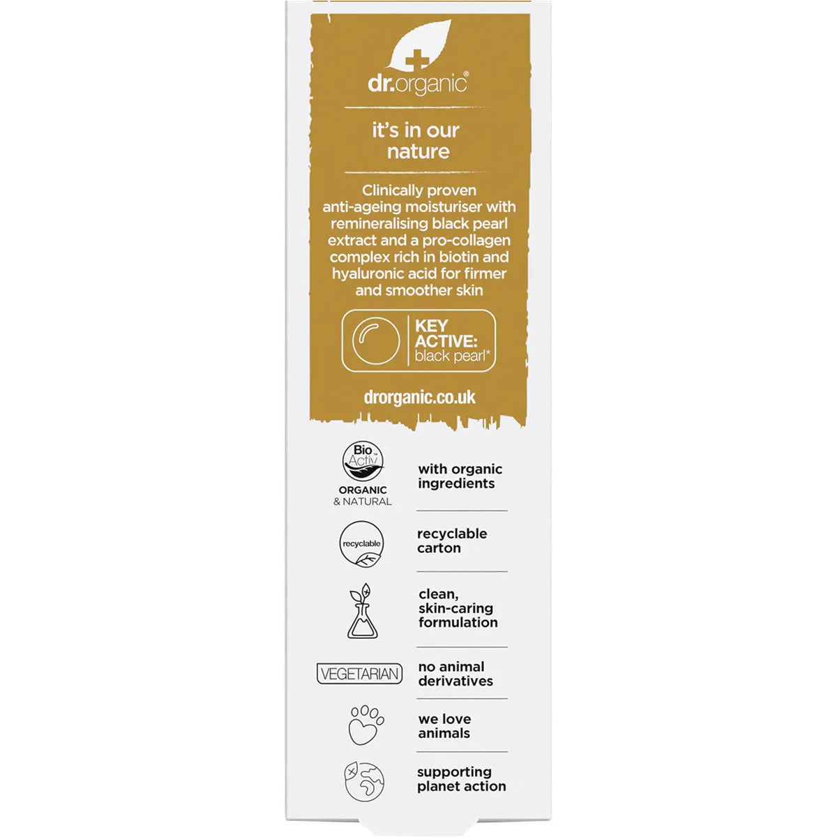 DR ORGANIC Pro Collagen Plus+ Anti Aging Moisturiser With Black Pearl 50ml