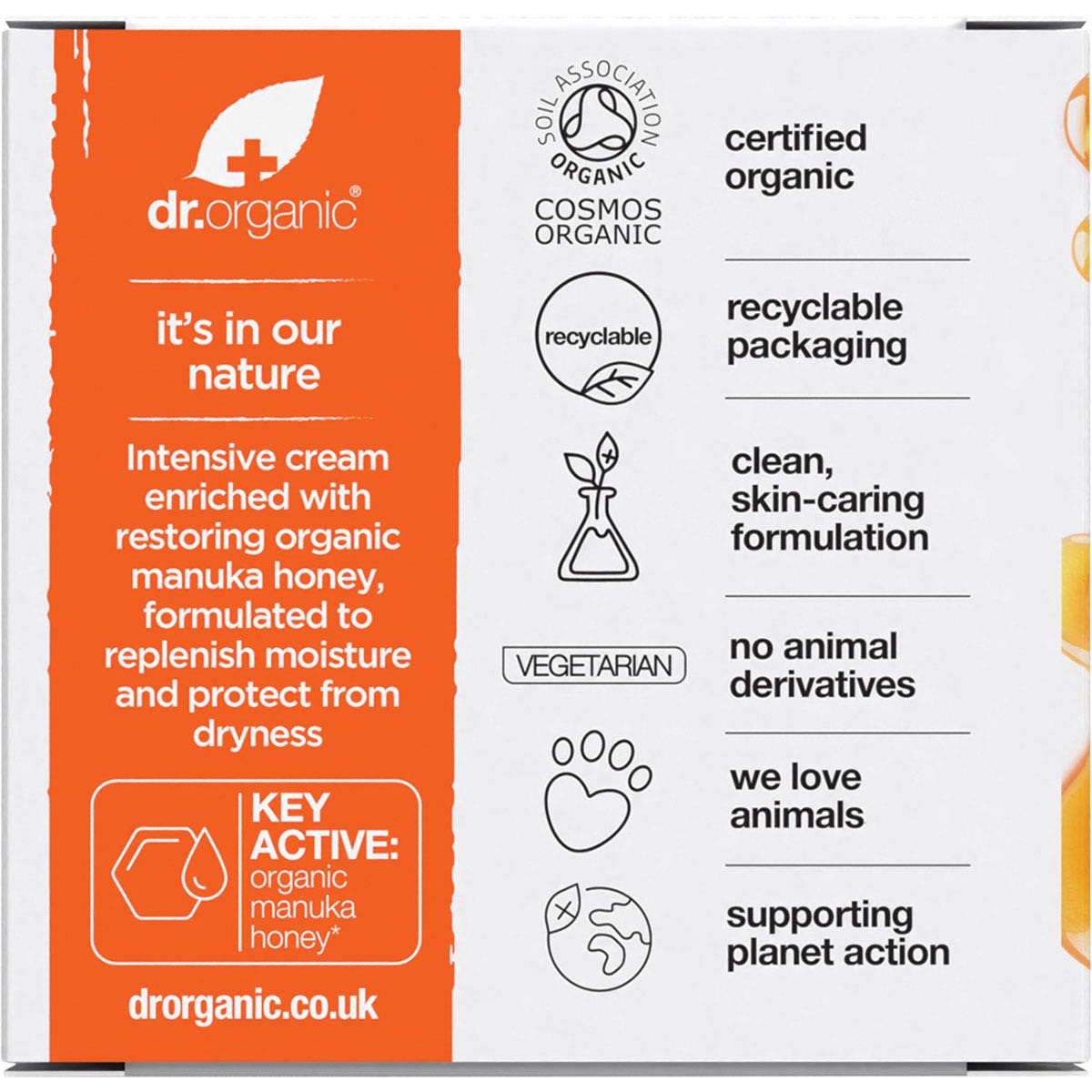 DR ORGANIC Rescue Cream Organic Manuka Honey 50ml