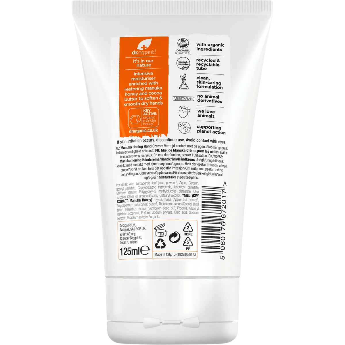 DR ORGANIC Hand Cream Manuka Honey 125ml