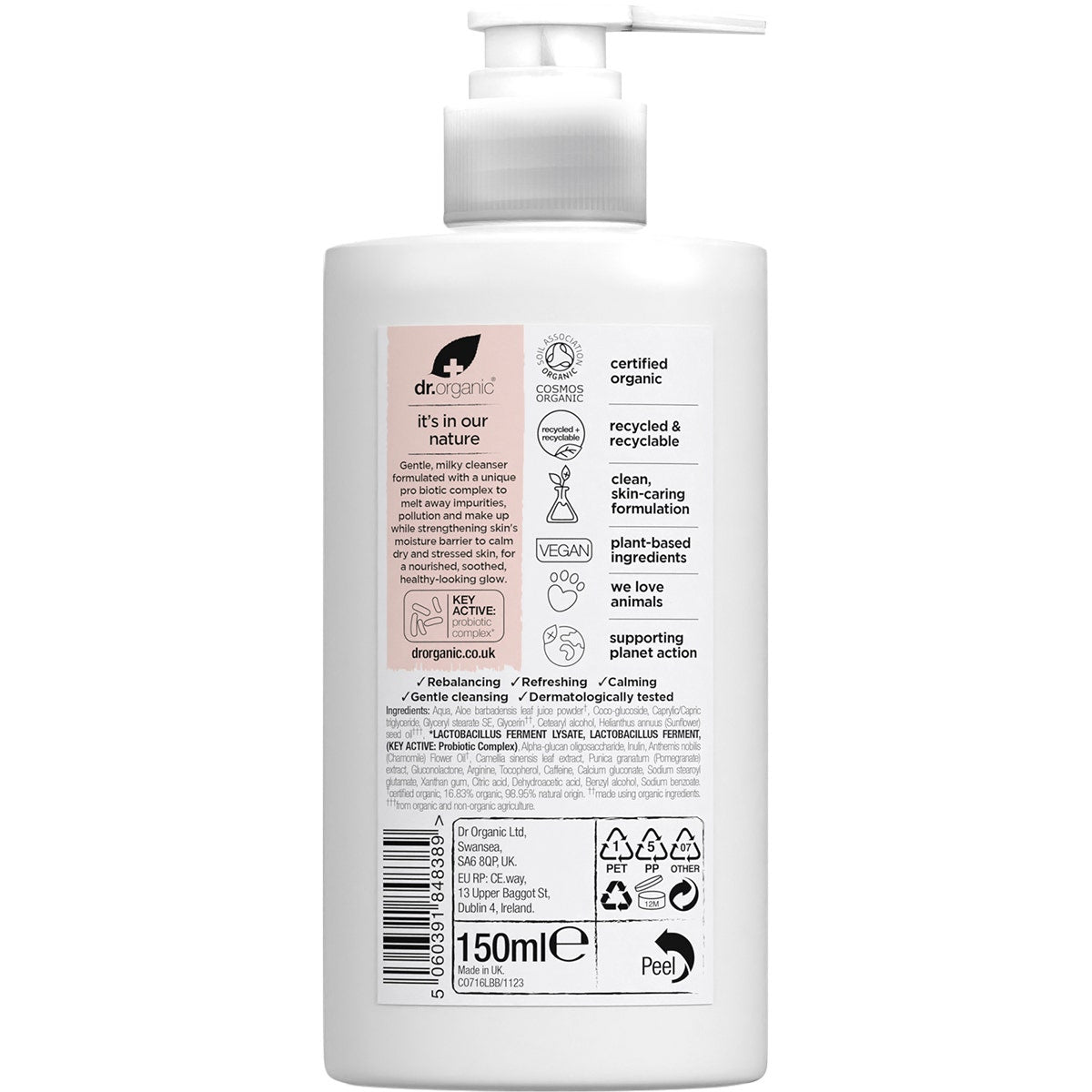 Dr Organic Skin Calm Probiotic Cream Cleanser 150ml