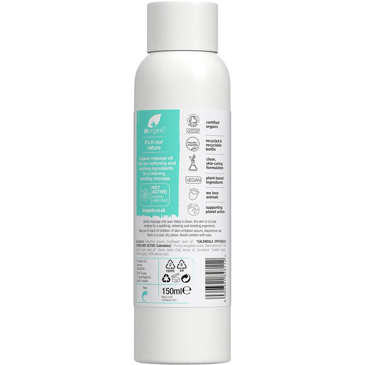 Dr Organic Baby Massage Oil With Calendula 150ml