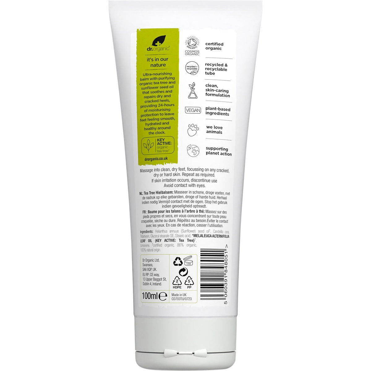 Dr Organic Tea Tree Heel Balm 100ml