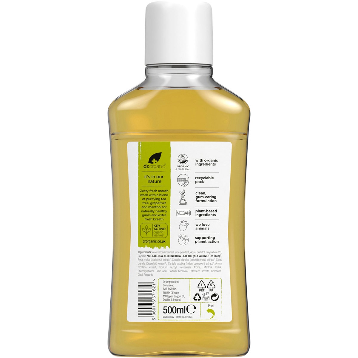 DR ORGANIC Mouthwash Organic Tea Tree 500ml