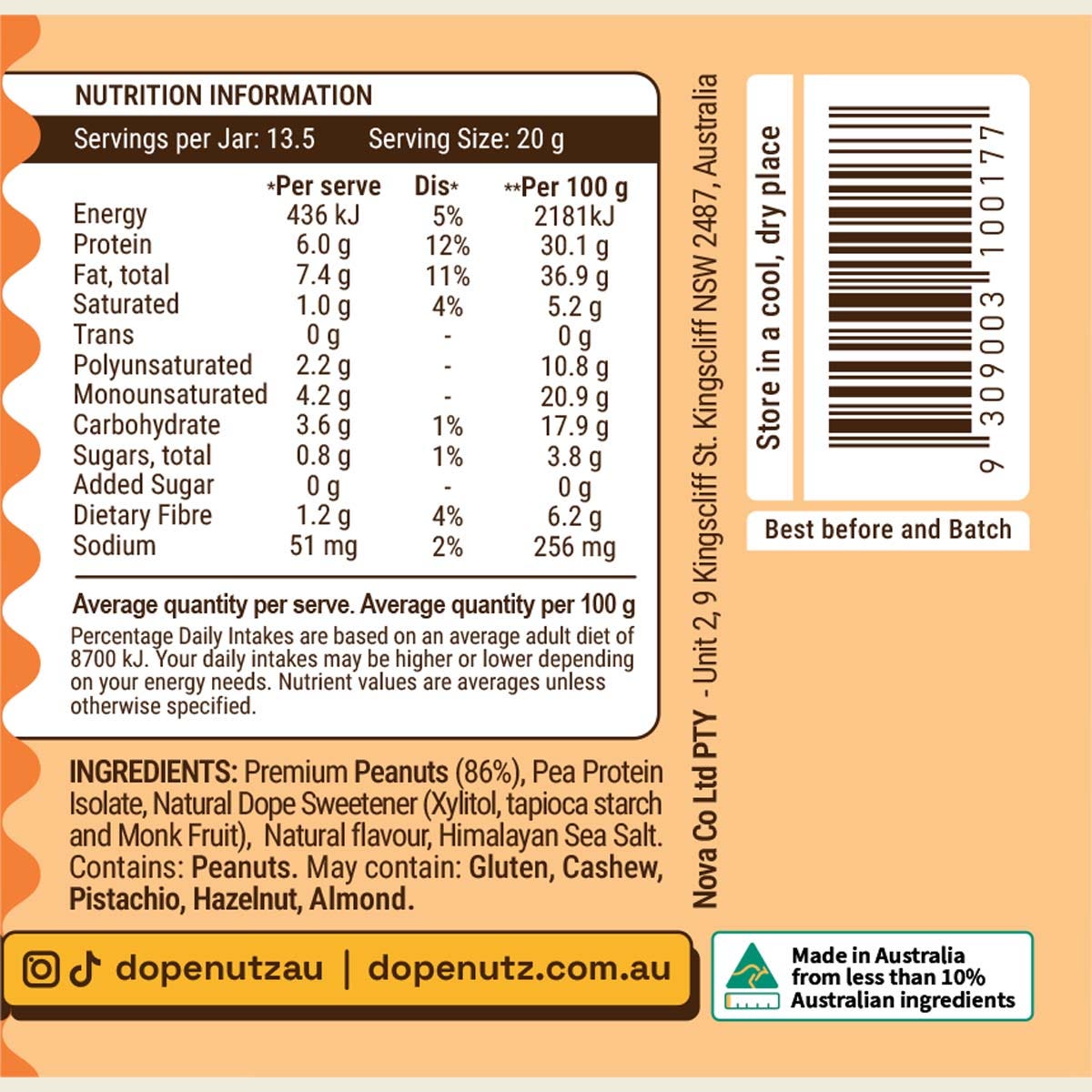 Dope Nutz Peanut Butter Salted Caramel 325g