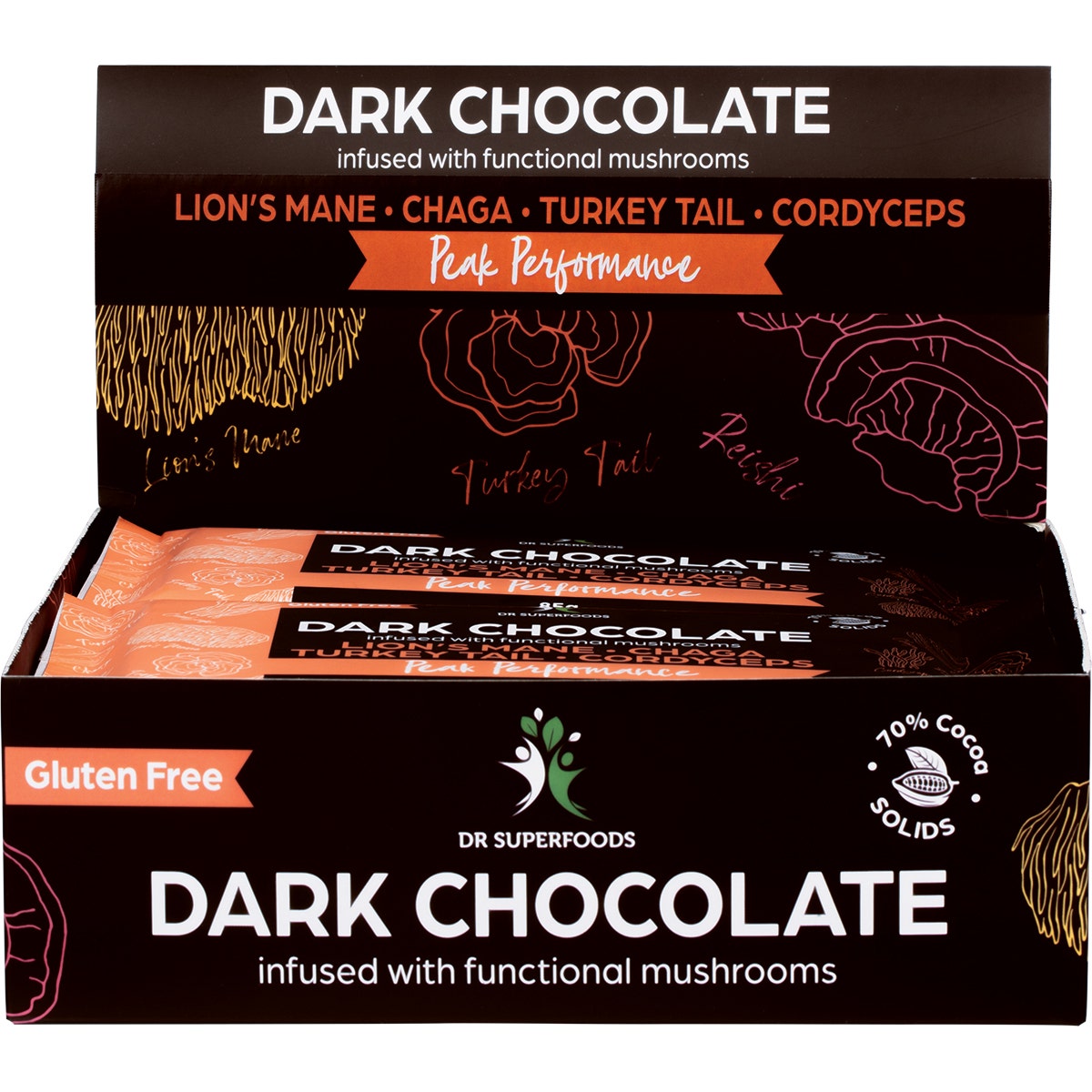Dr Superfoods Dark Chocolate Bar Peak Performance 12x85g