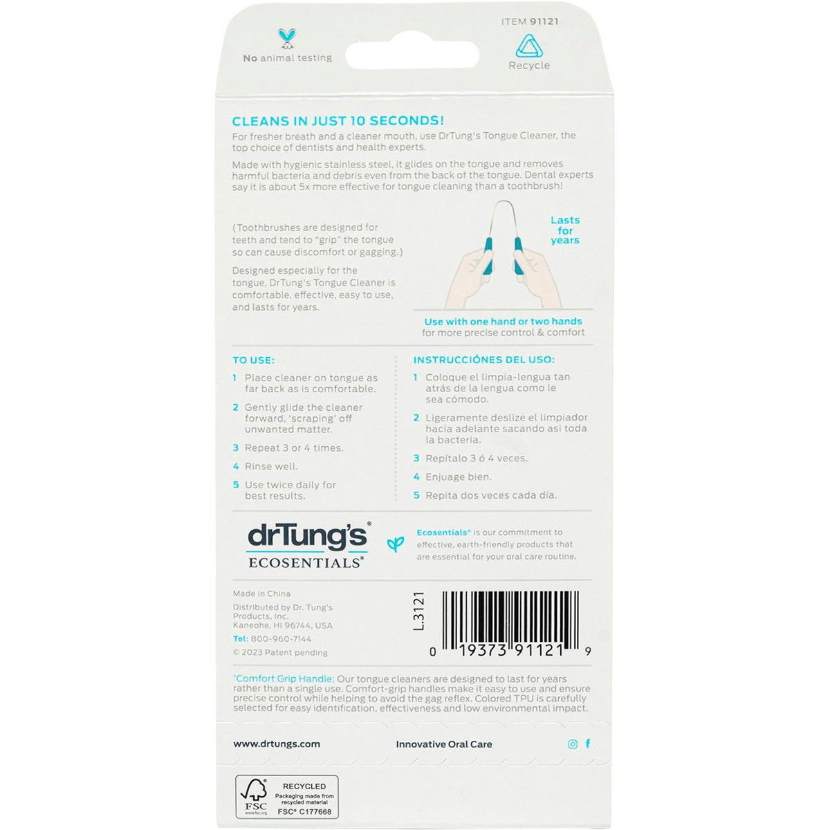 DR TUNG'S Tongue Cleaner Stainless Steel (Colour May Vary) 1