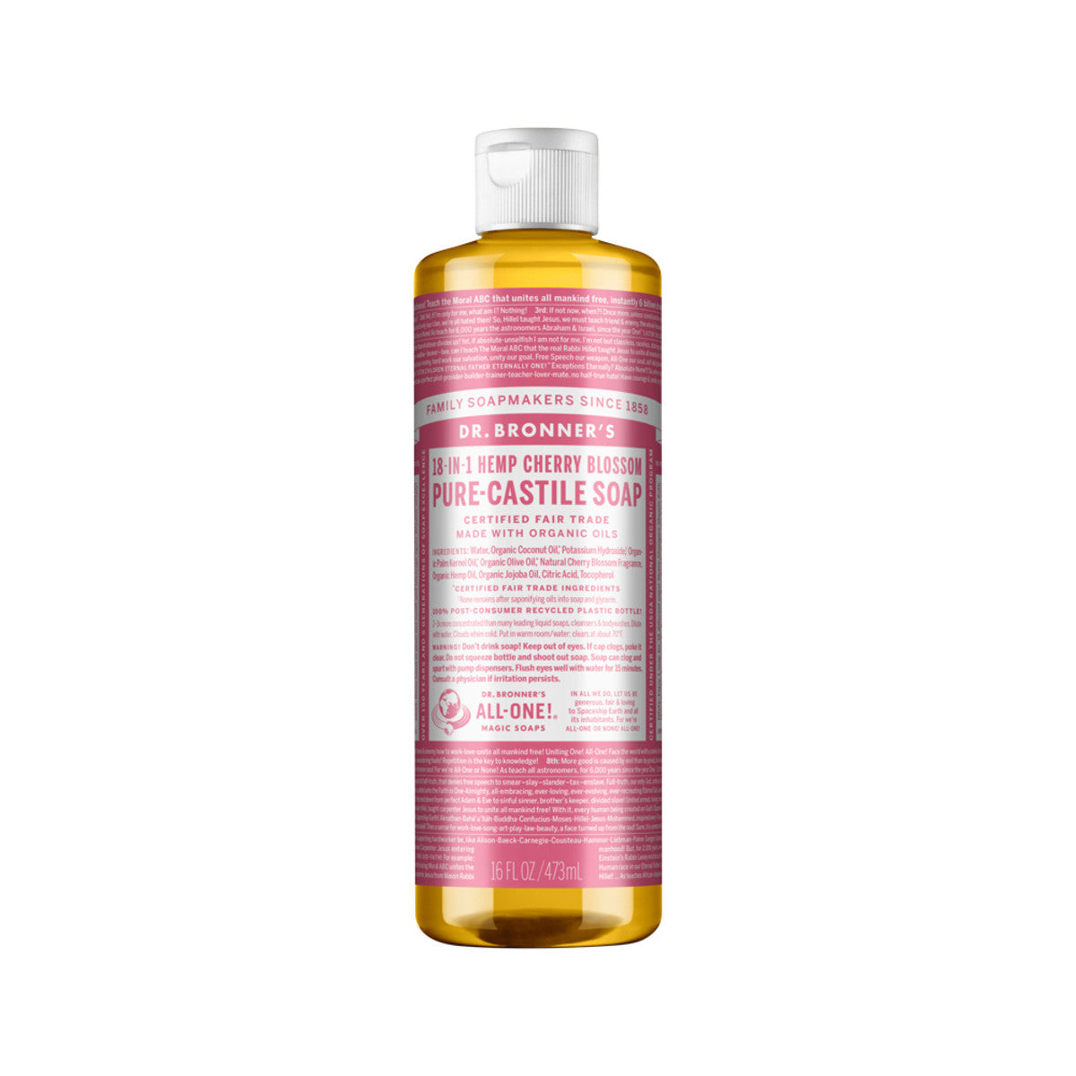 Dr. Bronner's Pure-Castile Soap Liquid (Hemp 18-in-1) Cherry Blossom 473ml