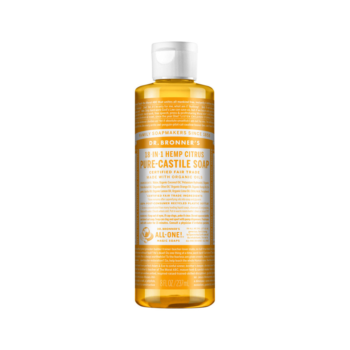 Dr. Bronner's Pure-Castile Soap Liquid (Hemp 18-in-1) Citrus 237ml