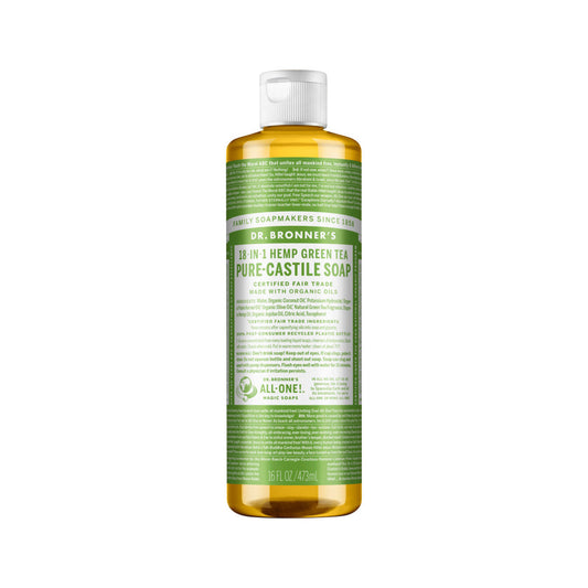 Dr. Bronner's Pure-Castile Soap Liquid (Hemp 18-in-1) Green Tea 473ml