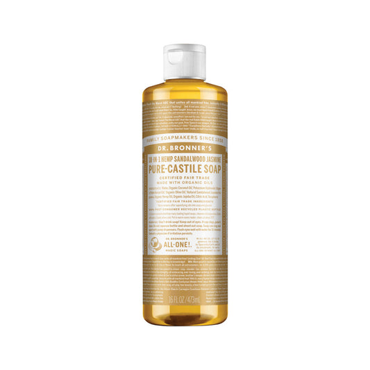 Dr. Bronner's Pure-Castile Soap Liquid (Hemp 18-in-1) Sandalwood Jasmine 473ml