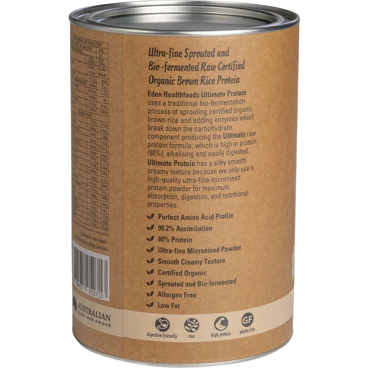 EDEN HEALTHFOODS Ultimate Protein Sprouted Brown Rice - Natural 1kg
