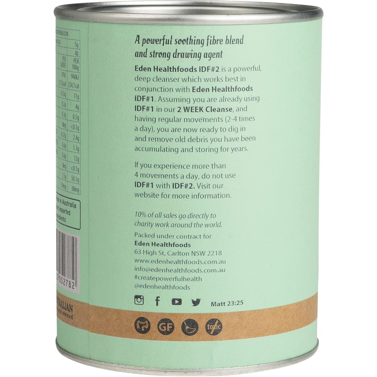 EDEN HEALTHFOODS IDF#2 Gut D-tox Week 2 200g