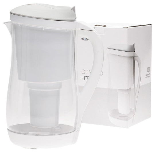 ECOBUD Gentoo Plastic Water Filter Jug Grey & White 1.5L