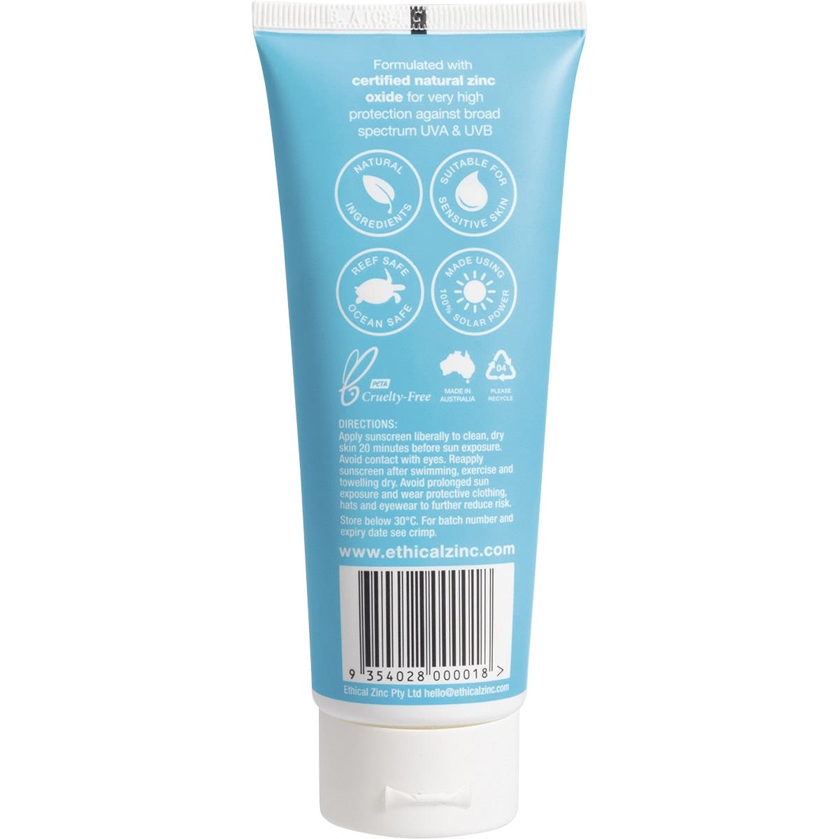 ETHICAL ZINC Natural Clear Zinc Sunscreen SPF 50+ 100ml