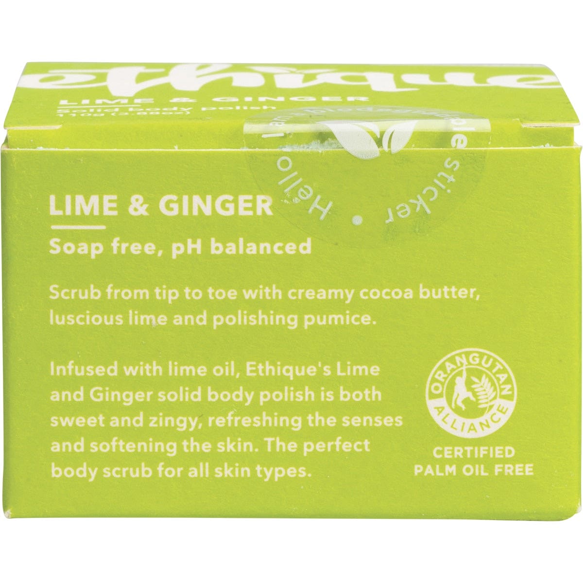 ETHIQUE Solid Body Polish Bar Lime & Ginger 110g